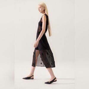 Silk Laundry silk feather Wrap midlength skirt